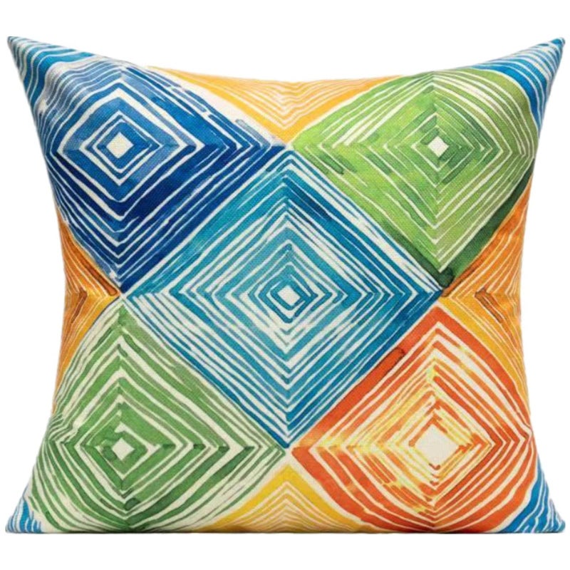 WOKANI 20x20 Colorful Abstract Modern Throw Pillow Covers Outdoor Couch Furniture Geometric Striped Square Decorative Patio Cushion Covers Home D?cor for Bedroom Sofa Bench Porch Set of 4 - Image 2